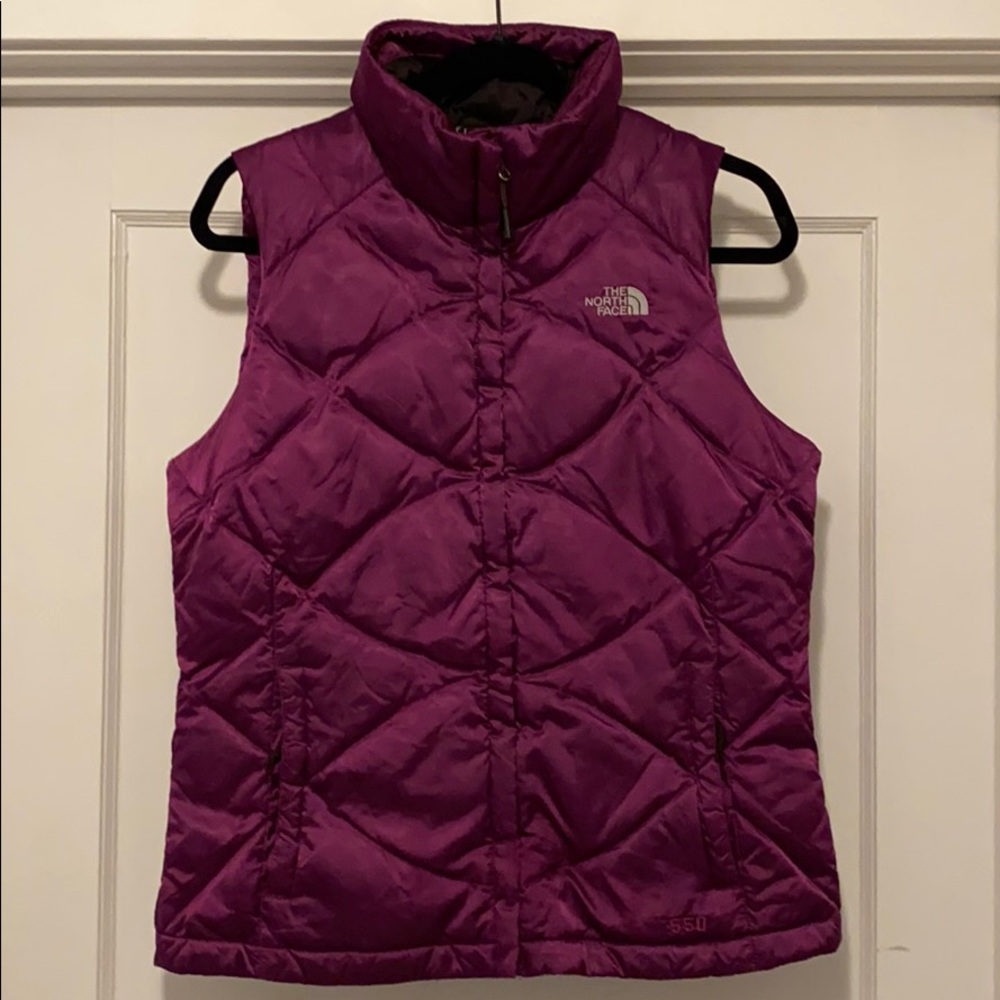 The North Face 550 quilted vest, plumy purple